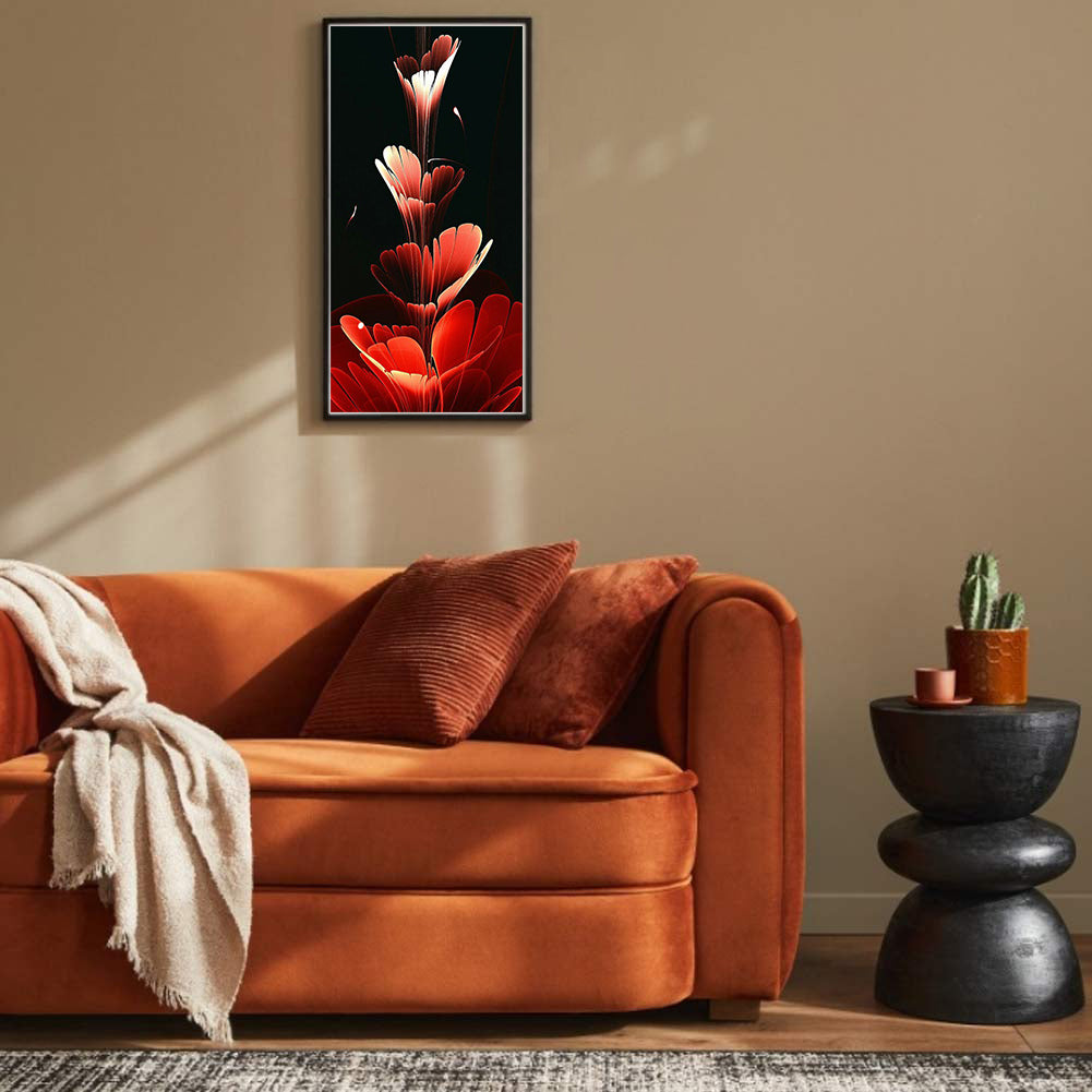 Red Flower - Full Square Drill Diamond Painting 40*80CM