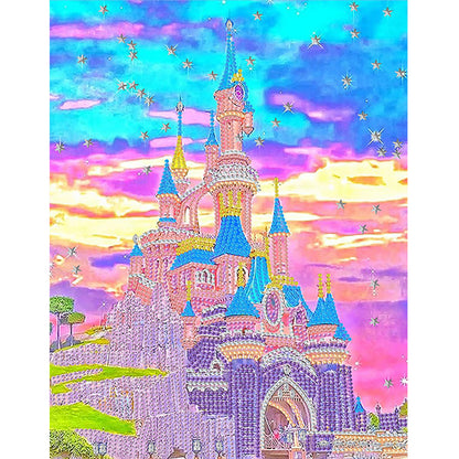 Fireworks Castle - Special Shaped Drill Diamond Painting 30*40CM