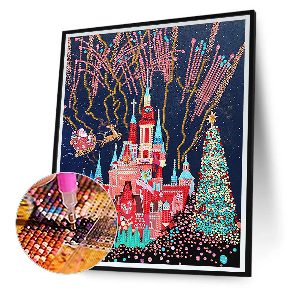 Fireworks Castle - Special Shaped Drill Diamond Painting 30*40CM