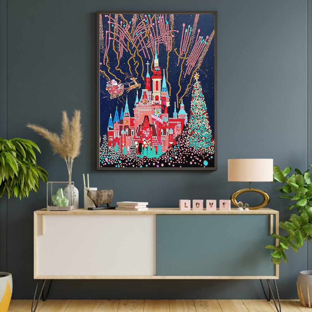 Fireworks Castle - Special Shaped Drill Diamond Painting 30*40CM