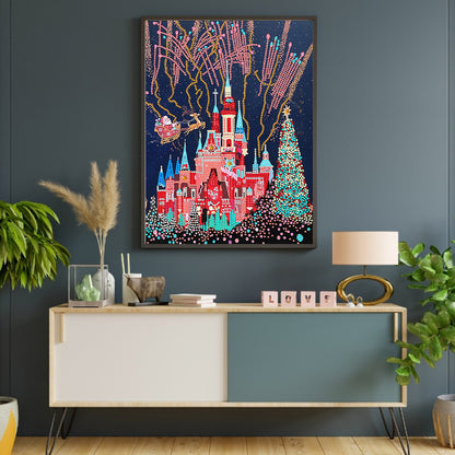 Fireworks Castle - Special Shaped Drill Diamond Painting 30*40CM