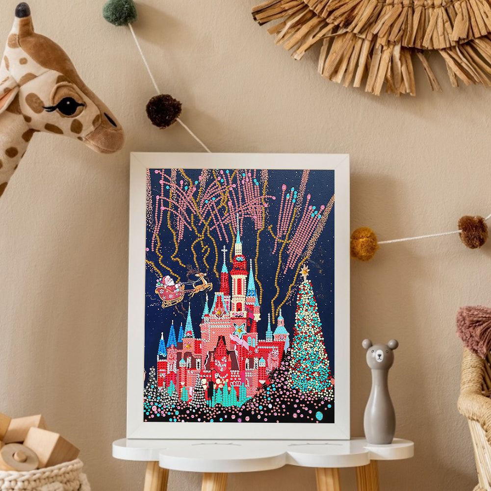 Fireworks Castle - Special Shaped Drill Diamond Painting 30*40CM