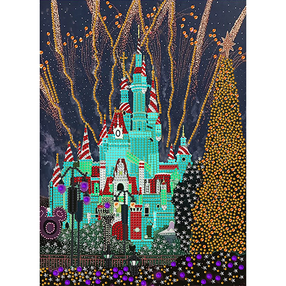 Fireworks Castle - Special Shaped Drill Diamond Painting 30*40CM