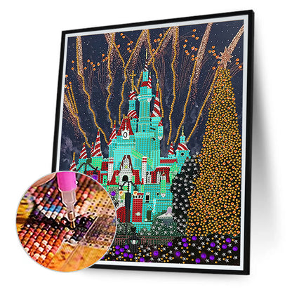 Fireworks Castle - Special Shaped Drill Diamond Painting 30*40CM