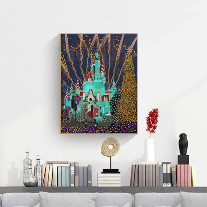 Fireworks Castle - Special Shaped Drill Diamond Painting 30*40CM