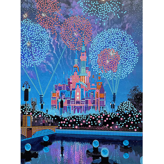 Fireworks Castle - Special Shaped Drill Diamond Painting 30*40CM