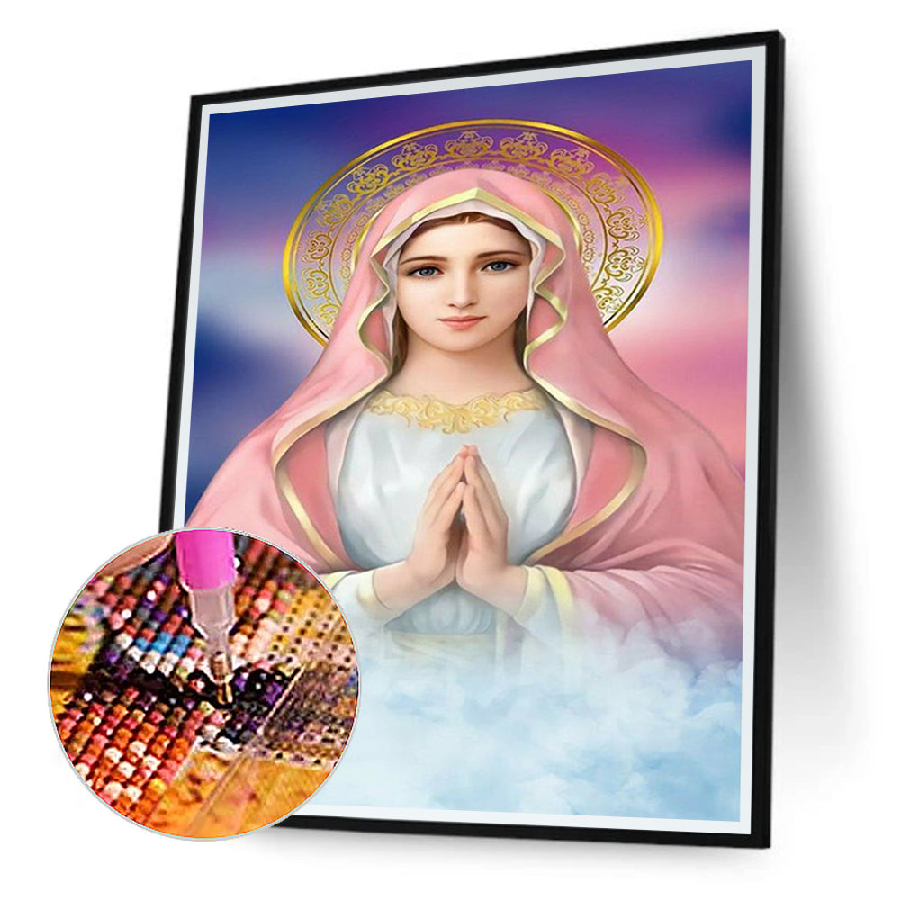 Religion Virgin Jesus - Full Round Drill Diamond Painting 30*40CM