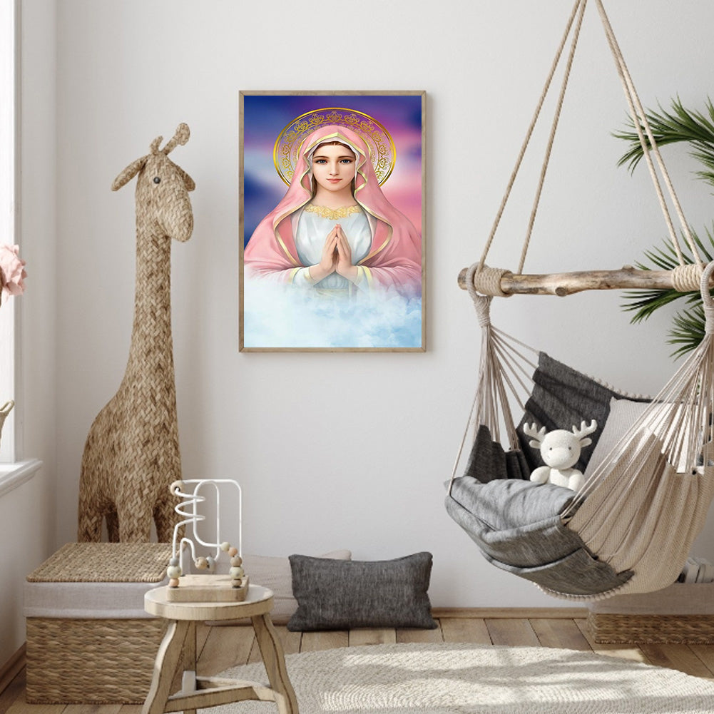 Religion Virgin Jesus - Full Round Drill Diamond Painting 30*40CM