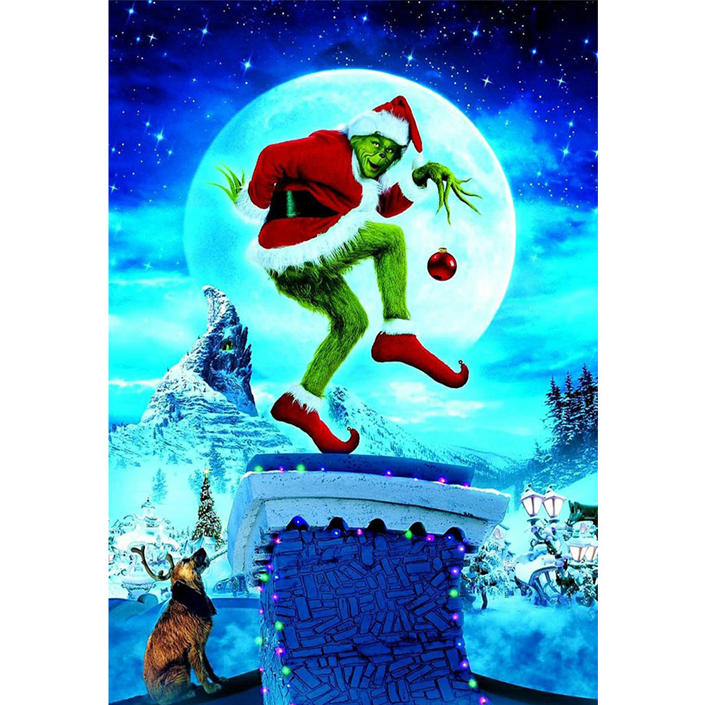 Green Hairy Monster 40*50CM(Canvas) Full Round Drill Diamond Painting