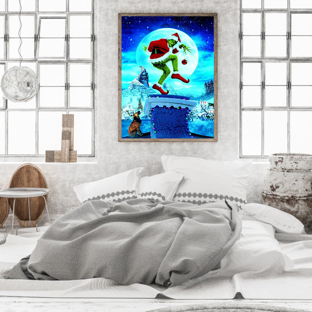 Green Hairy Monster 40*50CM(Canvas) Full Round Drill Diamond Painting