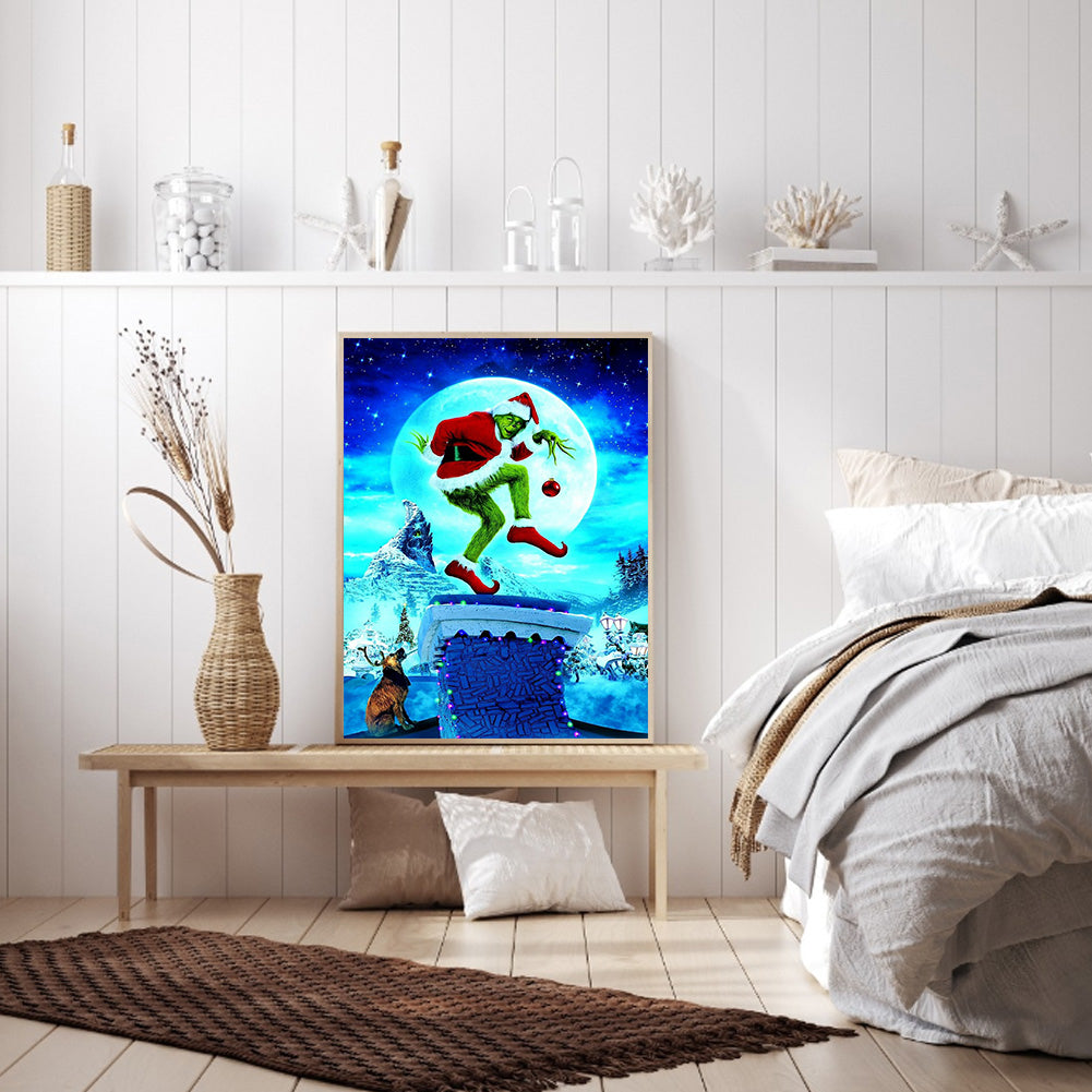 Green Hairy Monster 40*50CM(Canvas) Full Round Drill Diamond Painting