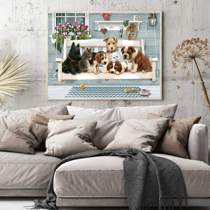 Cat And Dog Party - Full Round Drill Diamond Painting 50*40CM