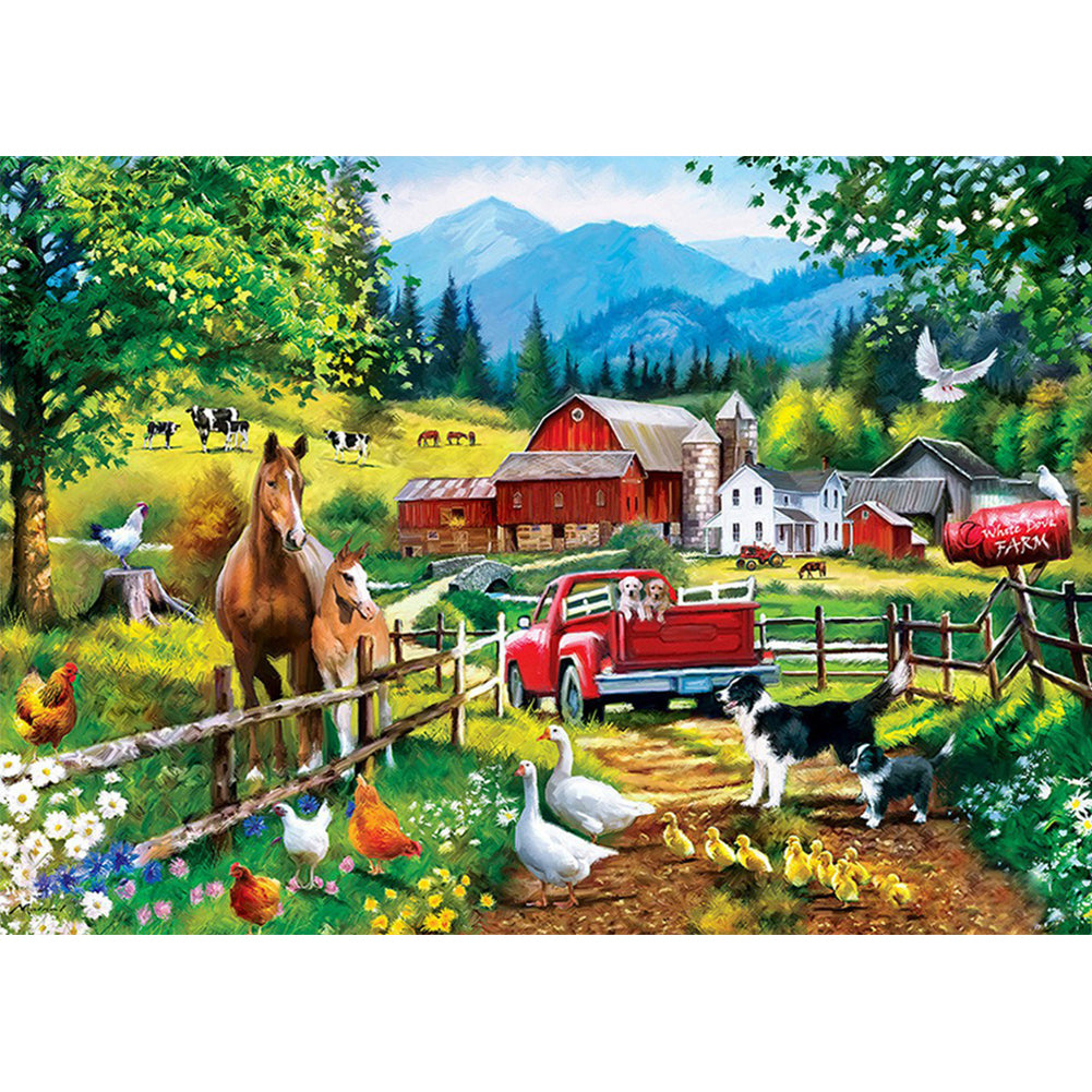 Farm Animals - Full Round Drill Diamond Painting 50*40CM