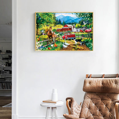 Farm Animals 50*40CM(Canvas) Full Round Drill Diamond Painting
