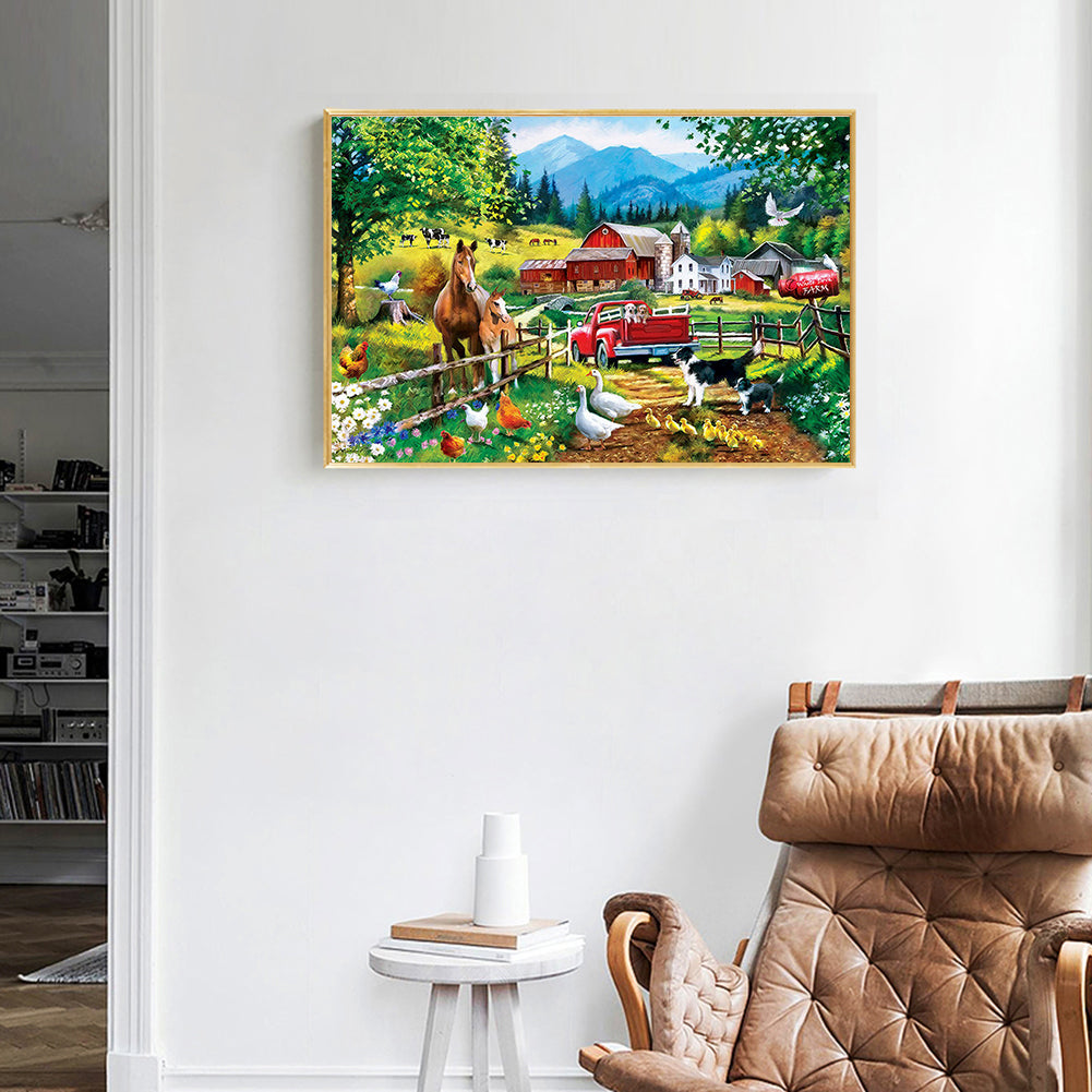Farm Animals - Full Round Drill Diamond Painting 50*40CM