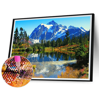 Alpine Lake - Full Round Drill Diamond Painting 50*40CM