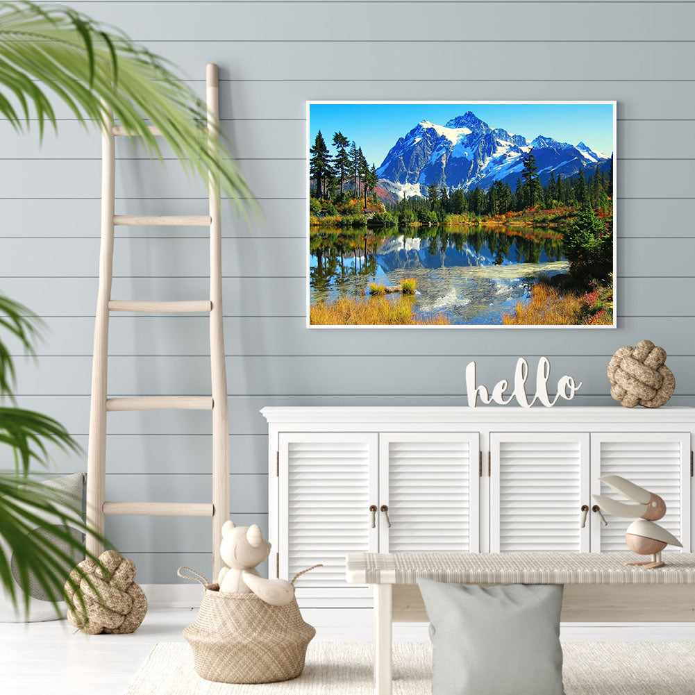 Alpine Lake - Full Round Drill Diamond Painting 50*40CM