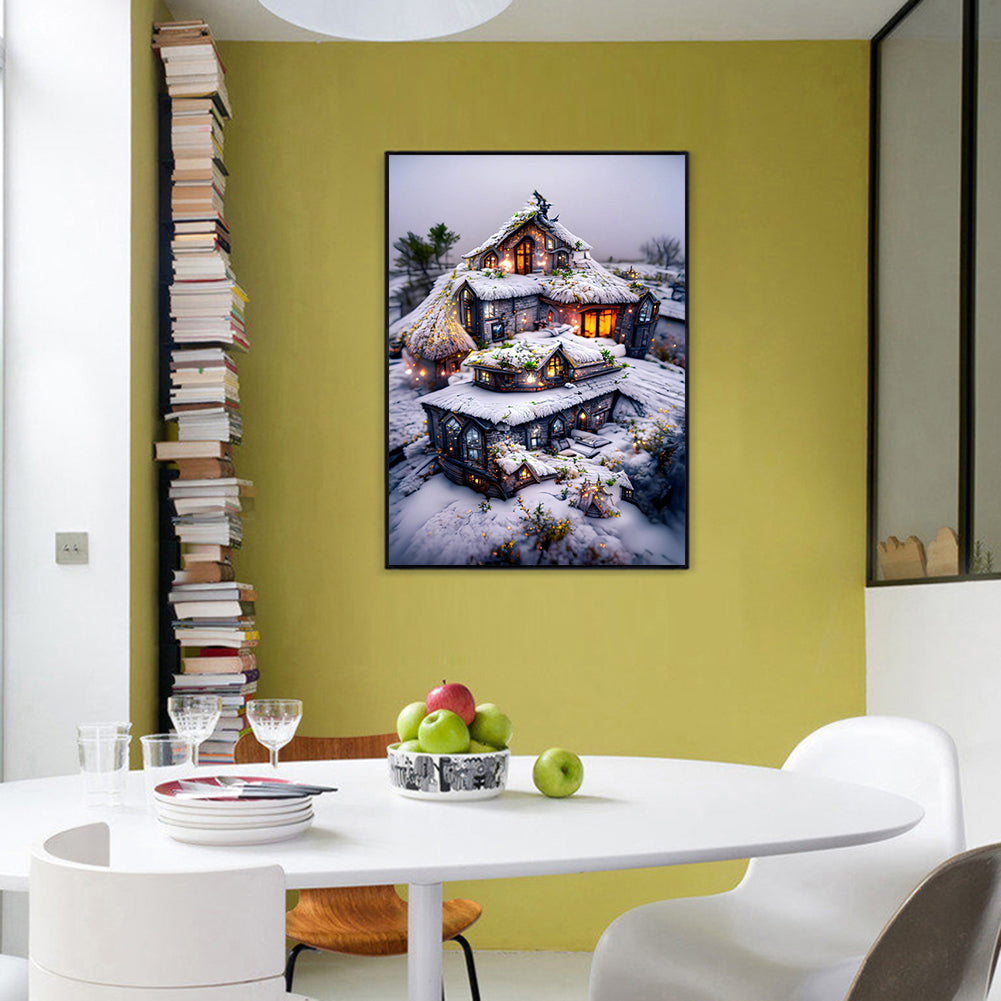 Snow Hut - Full Round Drill Diamond Painting 40*60CM