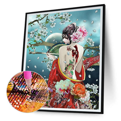 Japanese Geisha 40*50CM(Canvas) Full Round Drill Diamond Painting