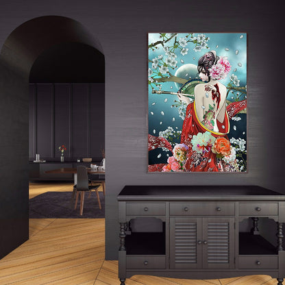 Japanese Geisha 40*50CM(Canvas) Full Round Drill Diamond Painting