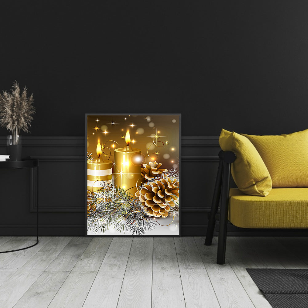 Celebration Candle 40*50CM(Canvas) Full Round Drill Diamond Painting