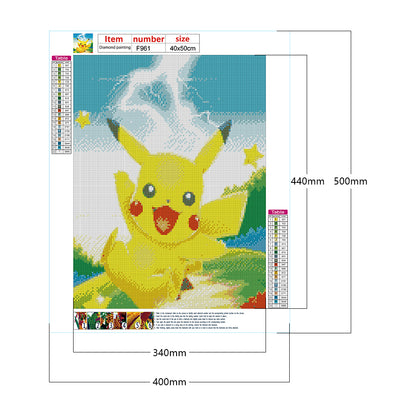 Pikachu - Full Square Drill Diamond Painting 40*50CM