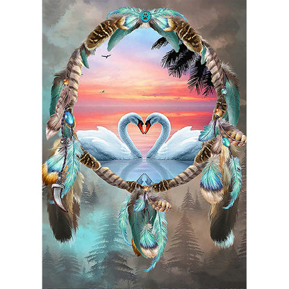 Swan Dream Catcher - Full Square Drill Diamond Painting 40*50CM
