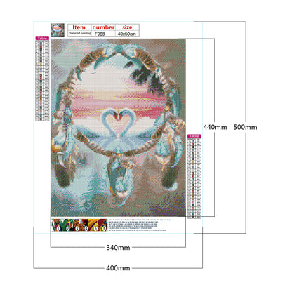 Swan Dream Catcher - Full Square Drill Diamond Painting 40*50CM