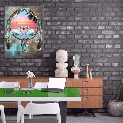 Swan Dream Catcher - Full Square Drill Diamond Painting 40*50CM