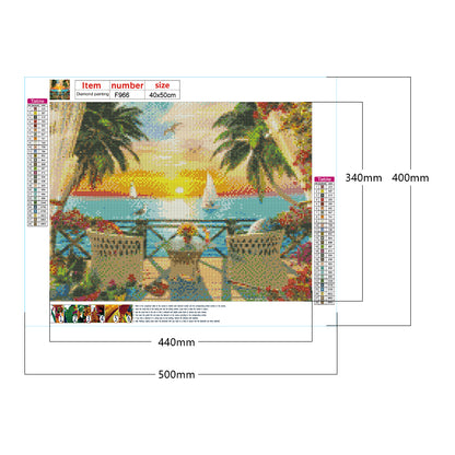 Sunset Beach - Full Square Drill Diamond Painting 50*40CM