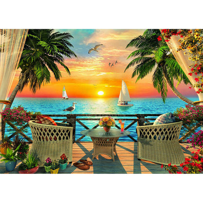 Sunset Beach - Full Square Drill Diamond Painting 50*40CM