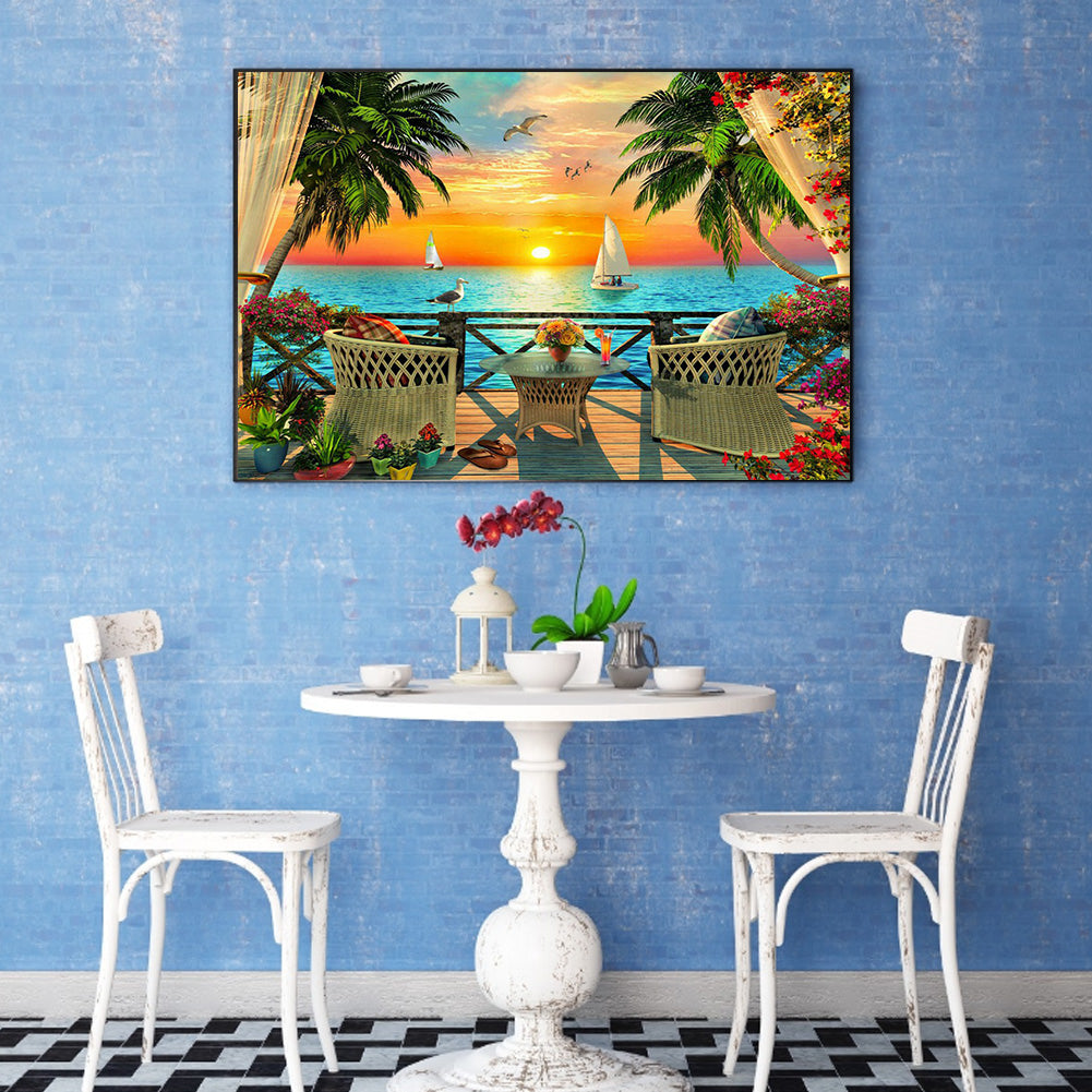 Sunset Beach - Full Square Drill Diamond Painting 50*40CM