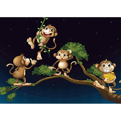 Naughty Little Monkey On The Branch - Full Round Drill Diamond Painting 40*30CM