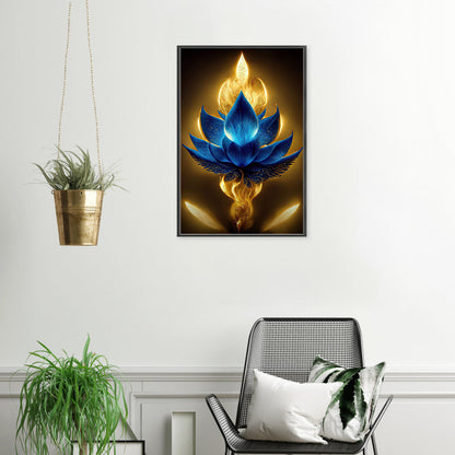 Blue Lotus 40*70CM(Canvas) Full Round Drill Diamond Painting