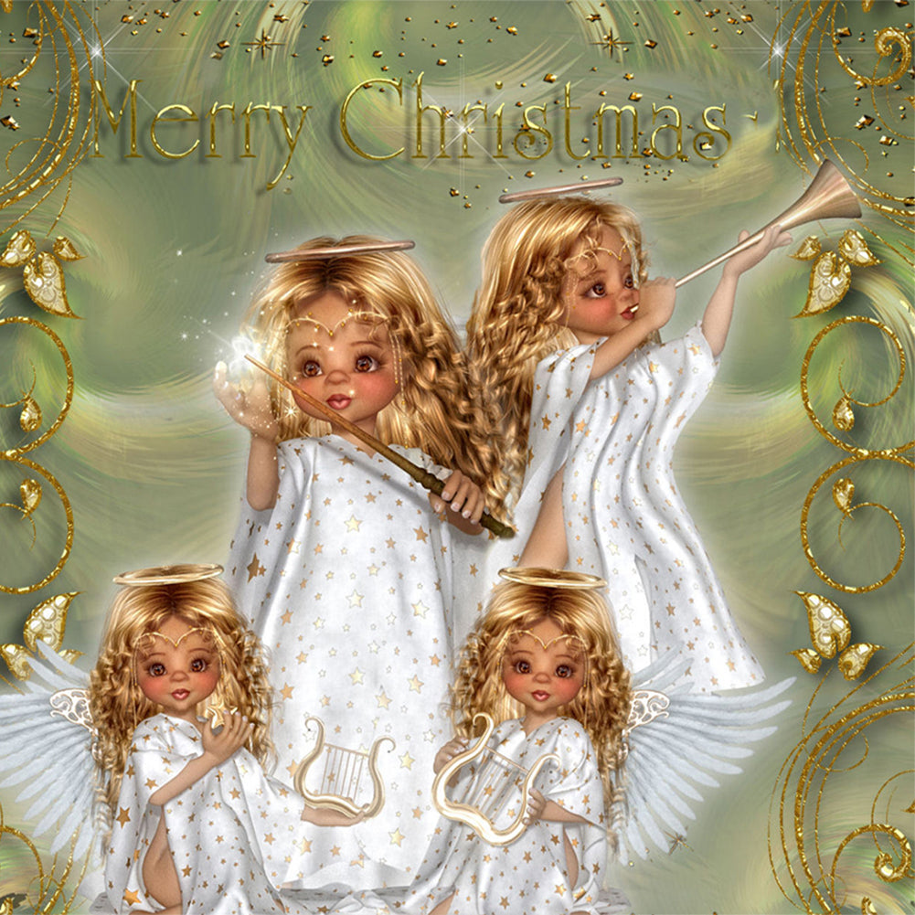 Christmas Angel Concert - Full Round Drill Diamond Painting 40*40CM