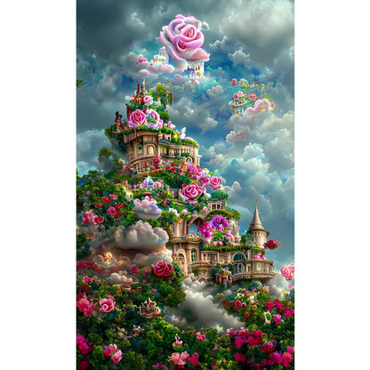 Dream Rose Castle - Full Round Drill Diamond Painting 40*60CM