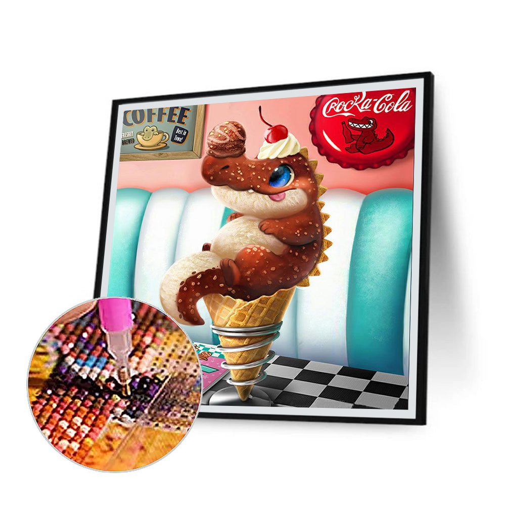 Alligator Ice Cream - Full Round Drill Diamond Painting 30*30CM
