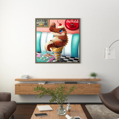 Alligator Ice Cream - Full Round Drill Diamond Painting 30*30CM