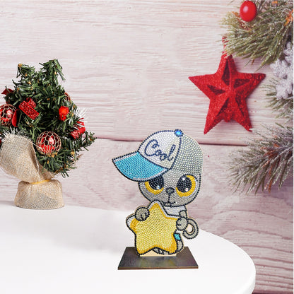 DIY Diamonds Painting Decorations Single Side Drill Cartoon Wooden for Kids Gift