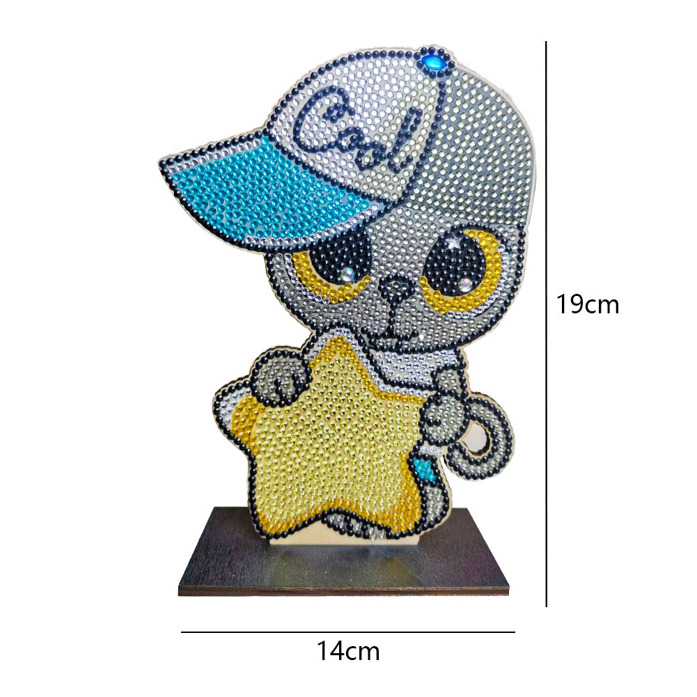 DIY Diamonds Painting Decorations Single Side Drill Cartoon Wooden for Kids Gift