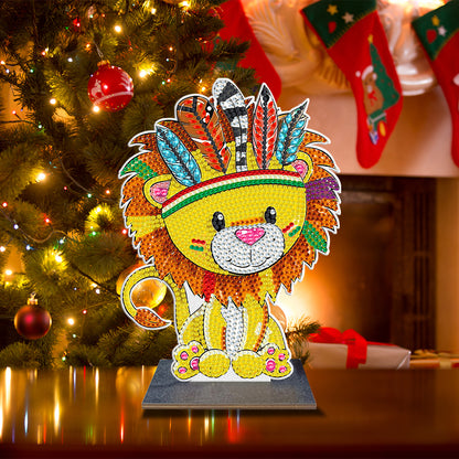 DIY Diamonds Painting Decorations Single Side Drill Cartoon Wooden for Kids Gift