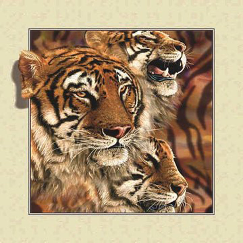 3D Tiger Outside The Frame - Full Round Drill Diamond Painting 30*30CM