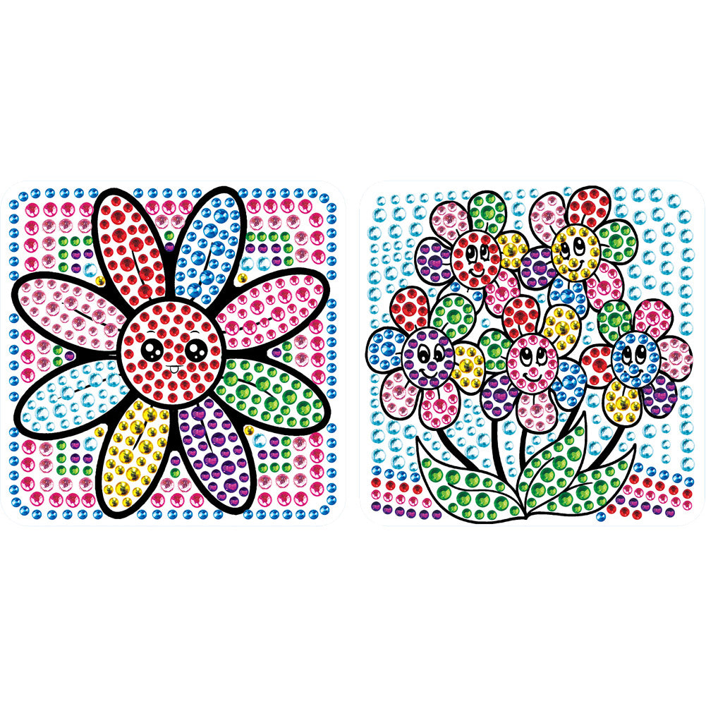 2pcs DIY Diamonds Painting Sticker Seven Color Flower Handmade for Child Gift