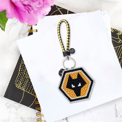 DIY Diamonds Painting Keychain Football Club Badge Round Drill Art Crafts Decor