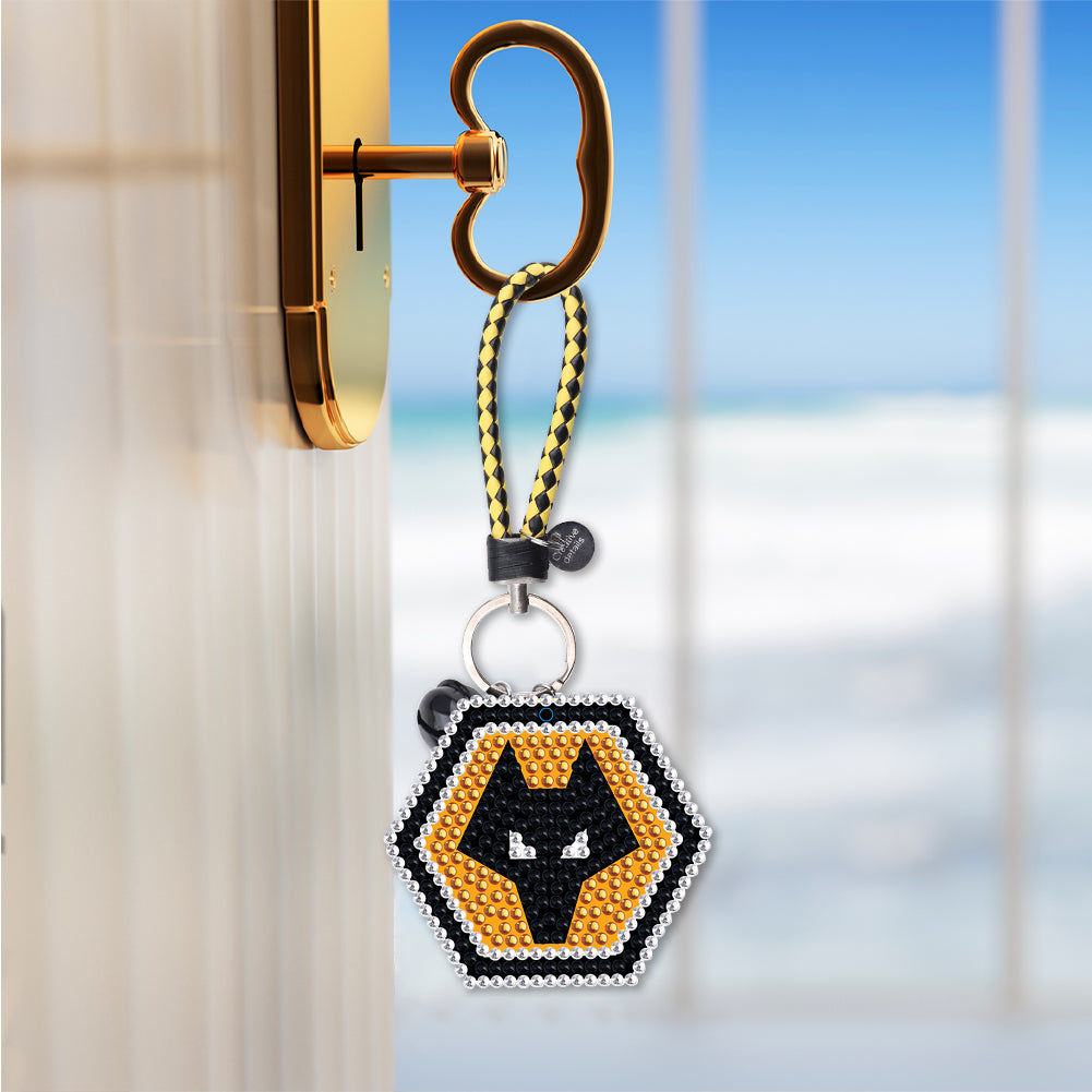 DIY Diamonds Painting Keychain Football Club Badge Round Drill Art Crafts Decor