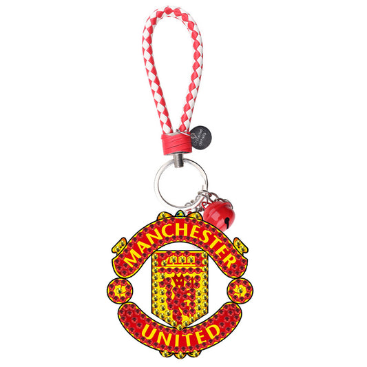 DIY Diamonds Painting Keychain Football Club Badge Round Drill Art Crafts Decor