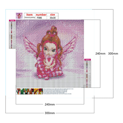 Pink Big Eyes Doll 30*30CM(Canvas) Full Square Drill Diamond Painting