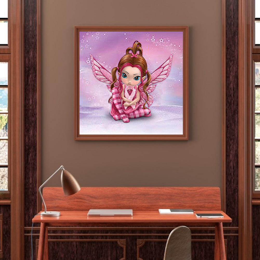 Pink Big Eyes Doll - Full Square Drill Diamond Painting 30*30CM