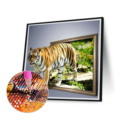 3D Tiger 30*30CM(Canvas) Full Square Drill Diamond Painting