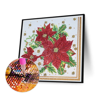 Poinsettia 30*30CM(Canvas) Special Shaped Drill Diamond Painting